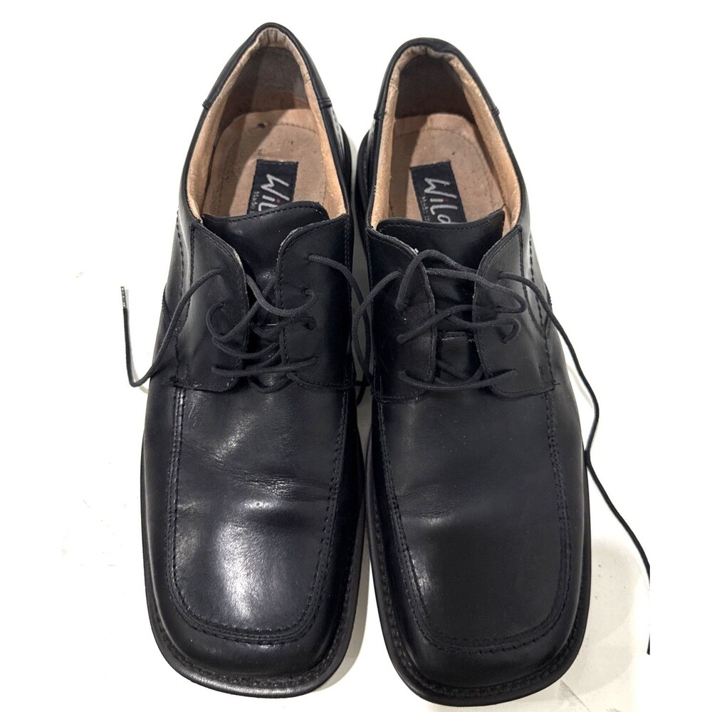 Wild Pair Made In Italy Genuine Leather Black Oxford Shoes Men Size 13D